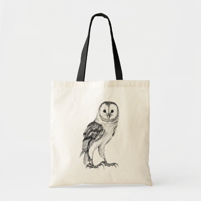 Barn Owl - Drawing In Black Pen Tote Bag (Front)