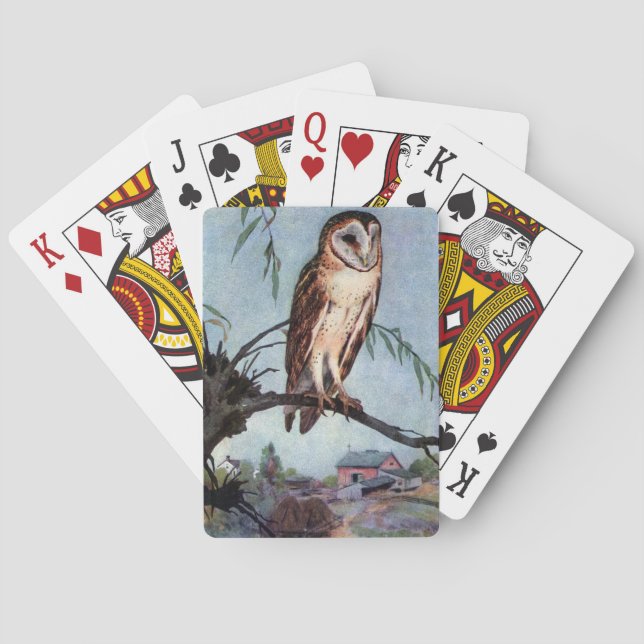 Barn Owl, Farmhouse and Barn Playing Cards (Back)