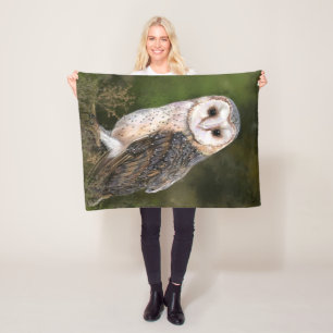 Barn Owl Fleece Blanket