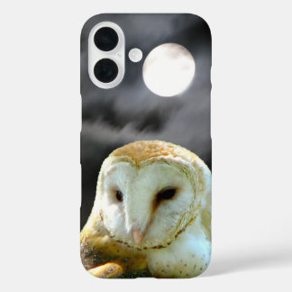 Barn Owl Full Moon iPhone 16 Case
