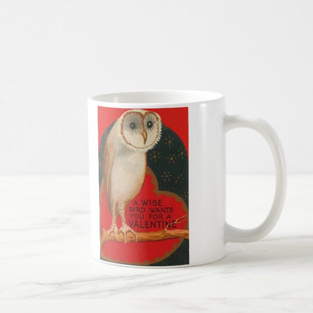Barn Owl Heart Tree Stars Valentine Coffee Mug (Right)