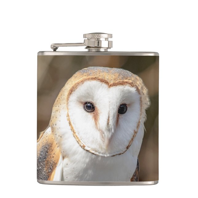 Barn Owl Hip Flask (Front)