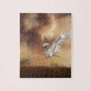 Barn Owl in Flight  Jigsaw Puzzle