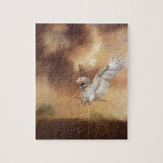 Barn Owl in Flight  Jigsaw Puzzle (Vertical)