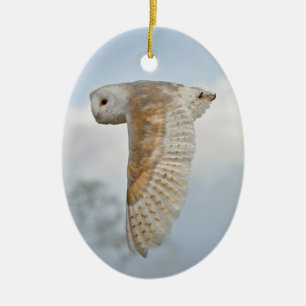 Barn Owl in Flight Ornament