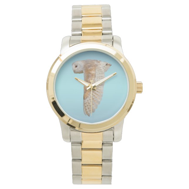 Barn Owl in Flight Watch (Sky Blue Mix) (Front)