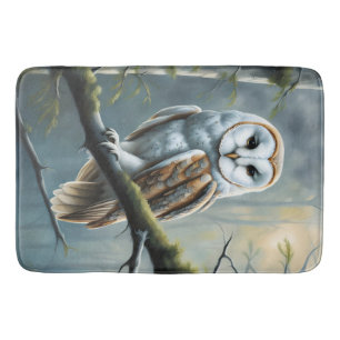 Barn Owl in the Forest Bath Mat