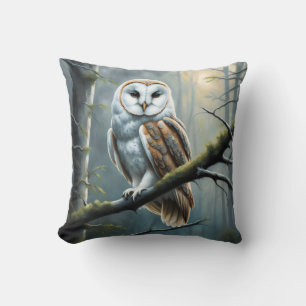 Barn Owl in the Forest Cushion