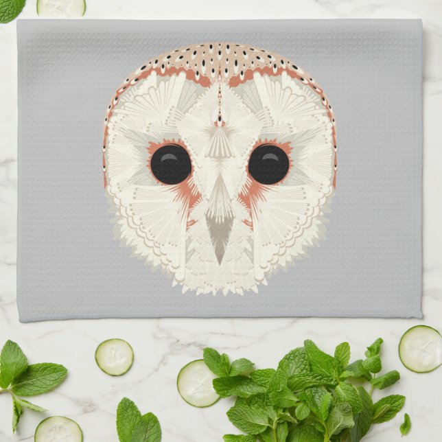 Barn Owl Kitchen Towel (Folded)