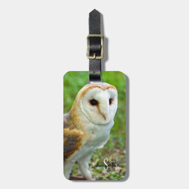 Barn Owl Luggage tag (Front Vertical)