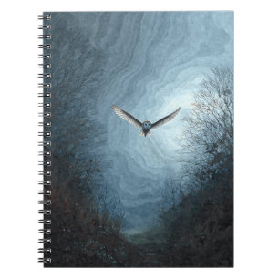 Barn Owl Moonlit Sky Notebook