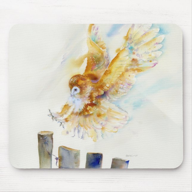 Barn Owl Mouse Pad (Front)