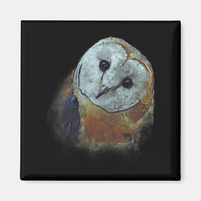 Barn Owl Painting Owl Art  Magnet (Front)