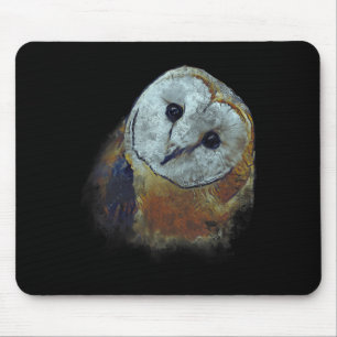 Barn Owl Painting Owl Art Mouse Pad
