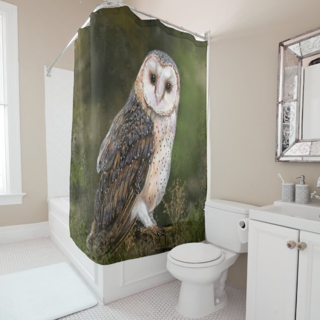 Barn Owl Shower Curtain (In Situ)