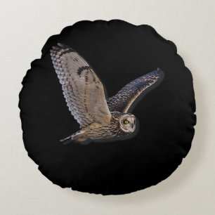 Barn Owl Spirit Animal Nature And Outdoor Lover Round Cushion