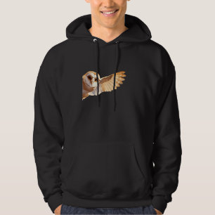 Barn Owl Wearing Sunglasses Waving From Side Wildl Hoodie