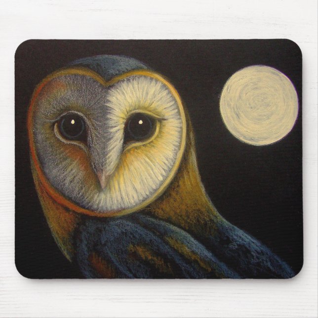 BARN OWL with FULLMOON MOUSE PAD (Front)