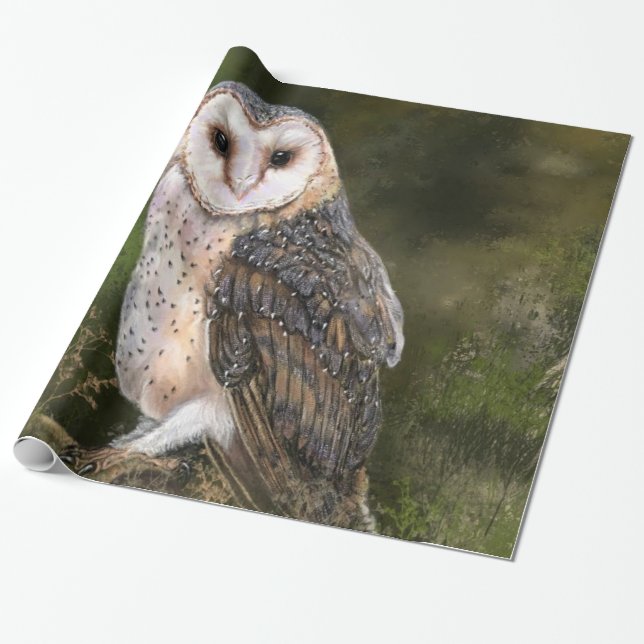 Barn Owl Wrapping Paper (Unrolled)