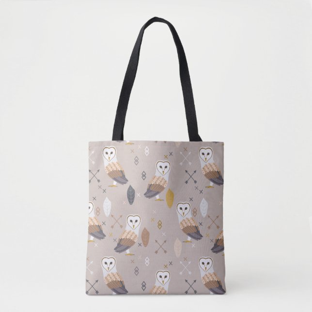 Barn Owls Arrows and Feathers Tote Bag (Front)