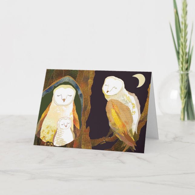 Barn Owls Blank Card (Front)