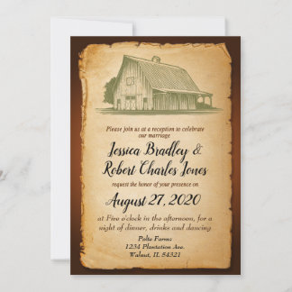 Barn Party Rustic Wedding Invitation