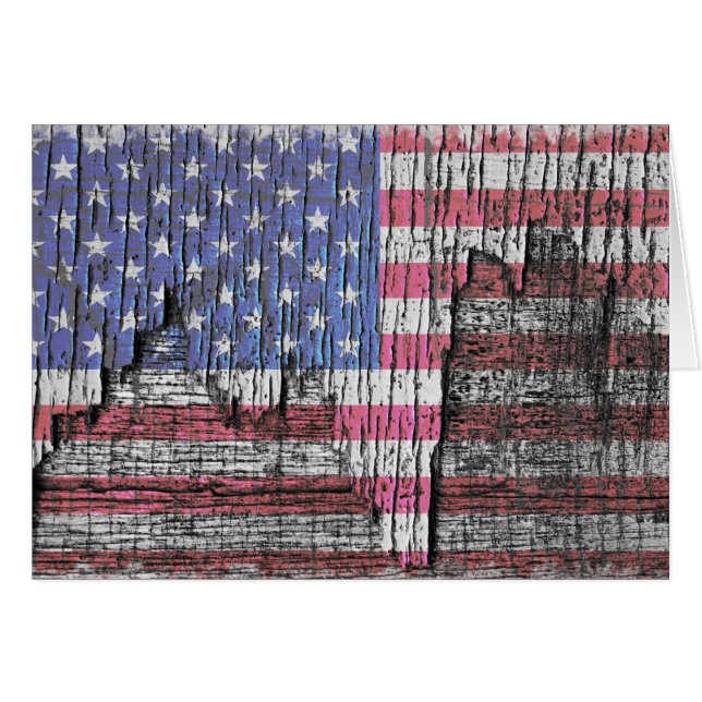 Barn Peeling Painted Patriotic American Flag (Front Horizontal)
