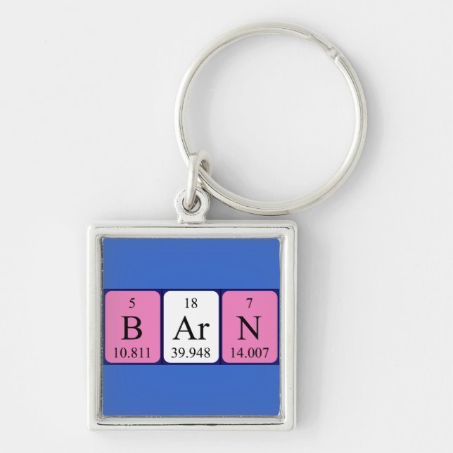 Barn periodic table name keyring (Front)