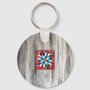 Barn Quilt Star 1 Key Ring