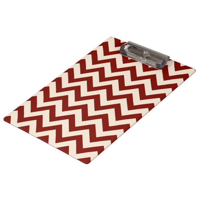 Barn Red Chevron Pattern Clipboard (Angled)