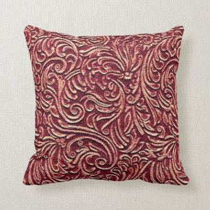 Barn Red Distressed Vintage Pattern Rustic Home Cushion