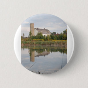 Barn Reeflected in the Water 6 Cm Round Badge