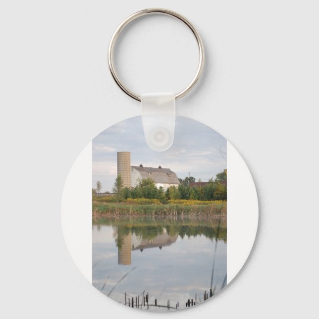 Barn Reeflected in the Water Key Ring (Front)