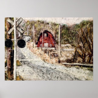 " Barn, Rogers, Ohio" - Patel on Rice Paper Poster