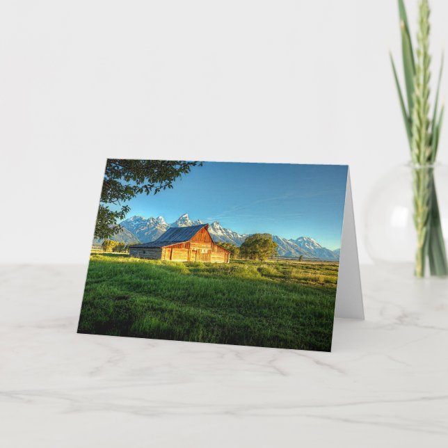 Barn Rural Farm Life Scene Blank Greeting Card (Front)