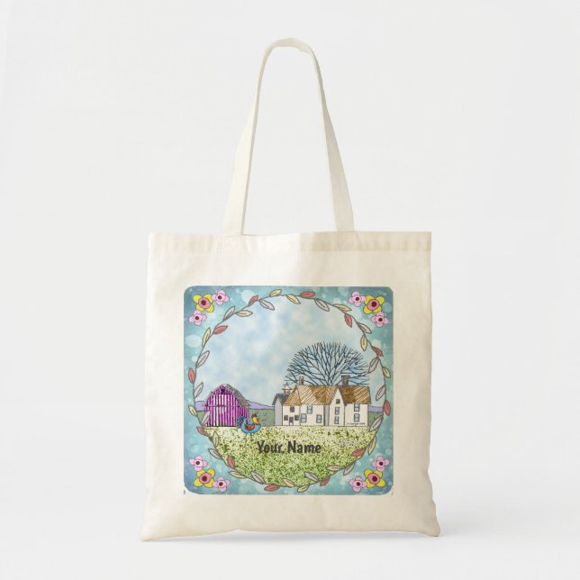 Barn Scene Tote Bag (Front)