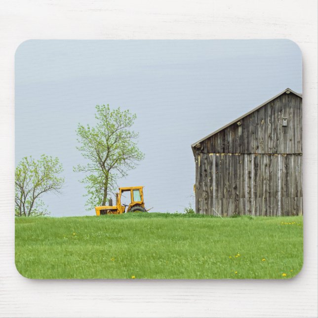 Barn Scene With Tractor Mouse Pad (Front)