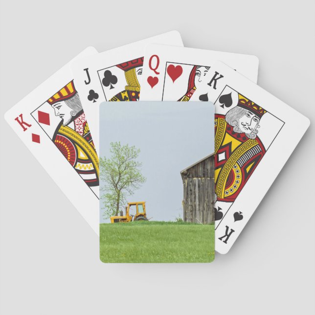 Barn Scene With Tractor  Playing Cards (Back)