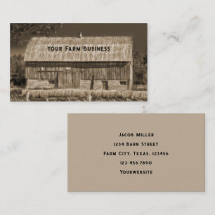 Barn Sepia Brown Vintage Country Rustic Farm Business Card