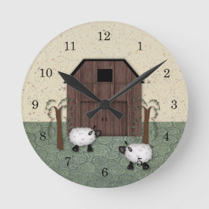 Barn Sheep Wall Clock