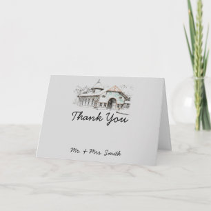 Barn Sketch Country Thank You card