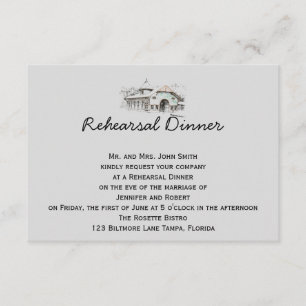 Barn Sketch Country Wedding Rehearsal Invitation