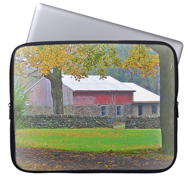 Barn & Stone Wall Laptop Sleeve (Front)