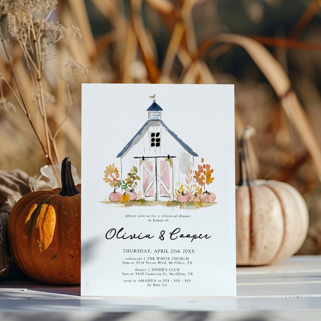 Barn Style Rustic Farmhouse Rehearsal Dinner Invitation (Creator Uploaded)