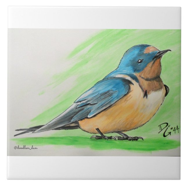 Barn swallow ceramic tile (Front)