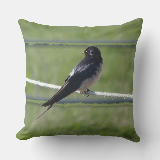 Barn Swallow Close up Throw Pillow (Front)