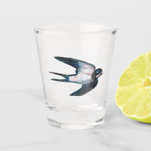 Barn Swallow Flying Illustration Shot Glass