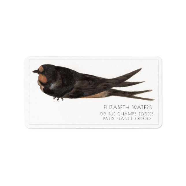 BARN SWALLOW ILLUSTRATION ADDRESS LABELS (Front)