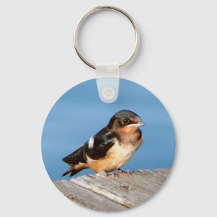 Barn Swallow metal key chain