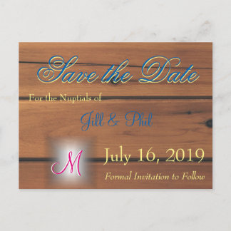 Barn Wall 3d Monogram Announcement Postcard